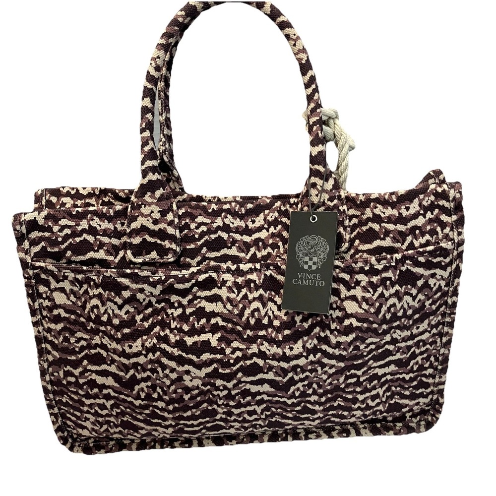 New‎ With Tag!Vince Camuto Orla Artisanal Animal Printed Print Canvas Tote
